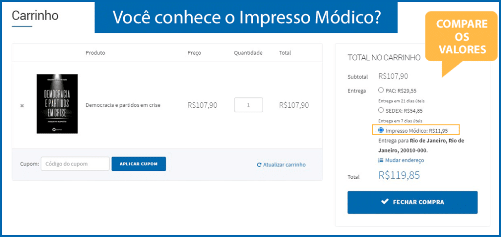 Você conhece o Impresso Módico? 📦📚